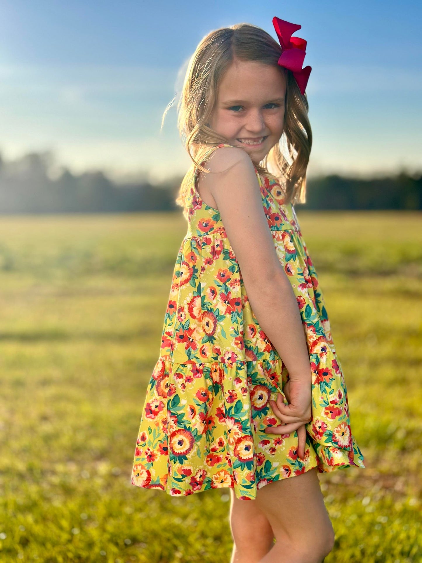 TROPICAL TWIRL KNIT TWIRL DRESS