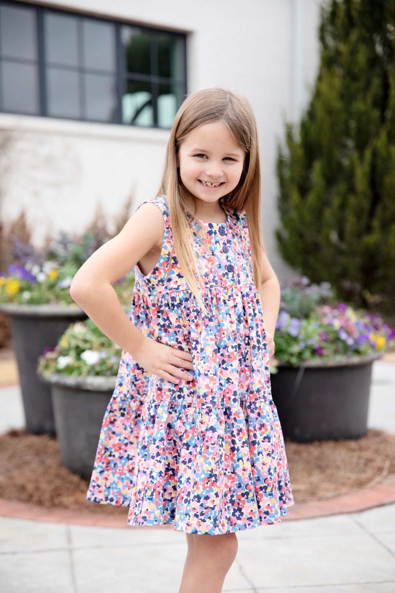 PETAL PATCH KNIT TWIRL DRESS