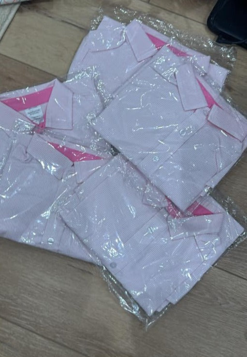 PINK SEERSUCKER BOYS BUTTON UP DRESS SHIRT