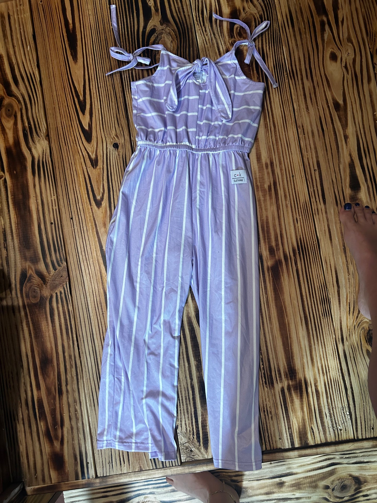Lavender striped romper