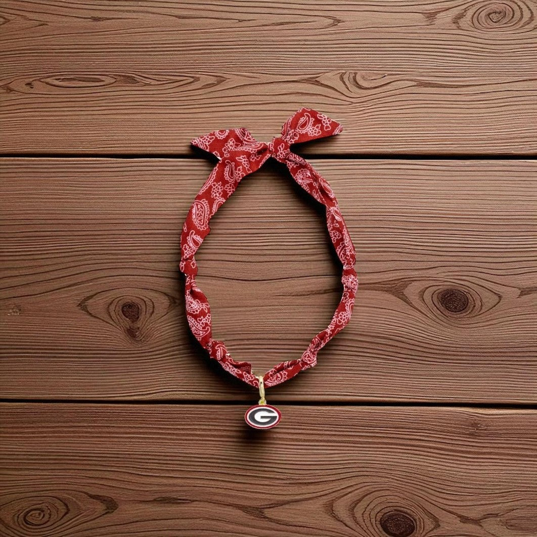 Georgia Bulldogs Logo Bandana Scarf Necklace