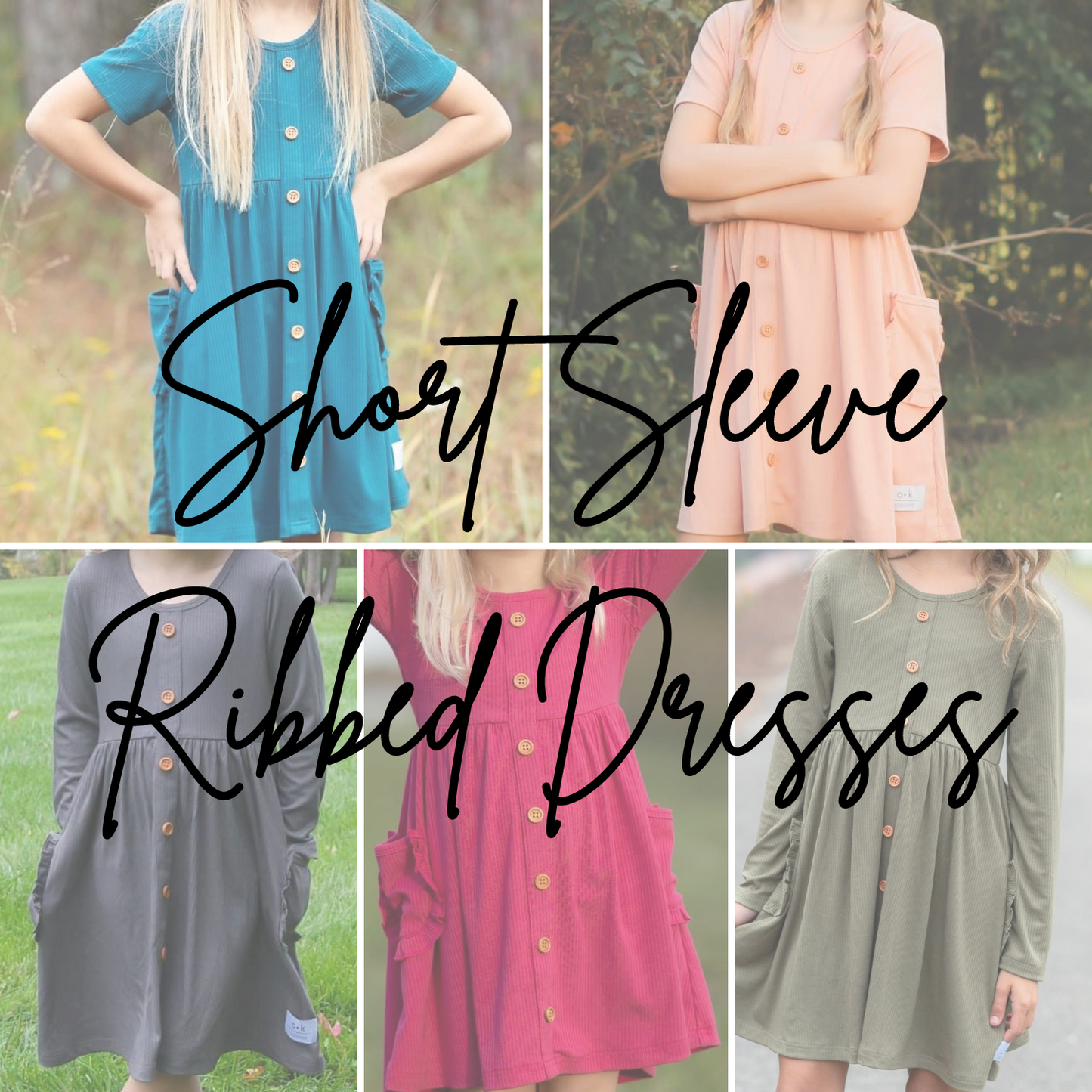 SHORT SLEEVE BASIC RIBBED DRESSES - EXTRAS