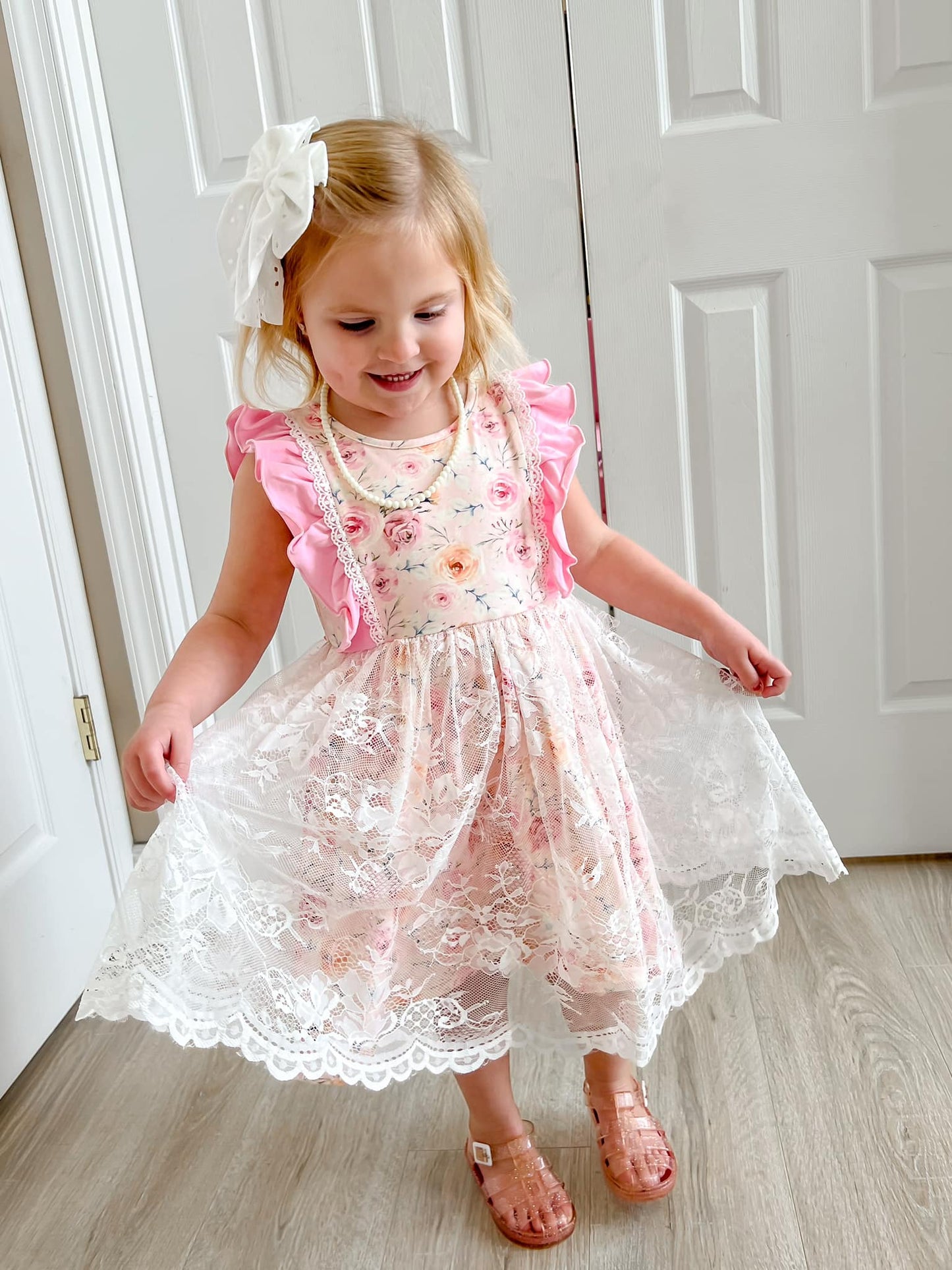 EASTER BLOOMS LACE DRESS & SHORTIES