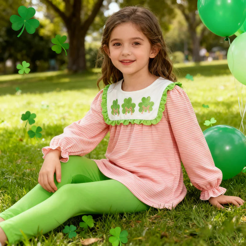 Embroidered shamrock set