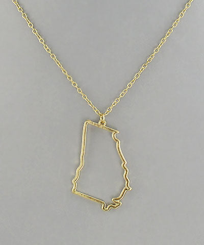 State of GA Cutout Necklace