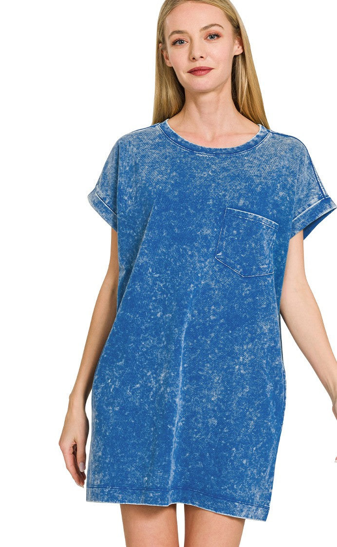 COTTON WASHED TSHIRT DRESS
