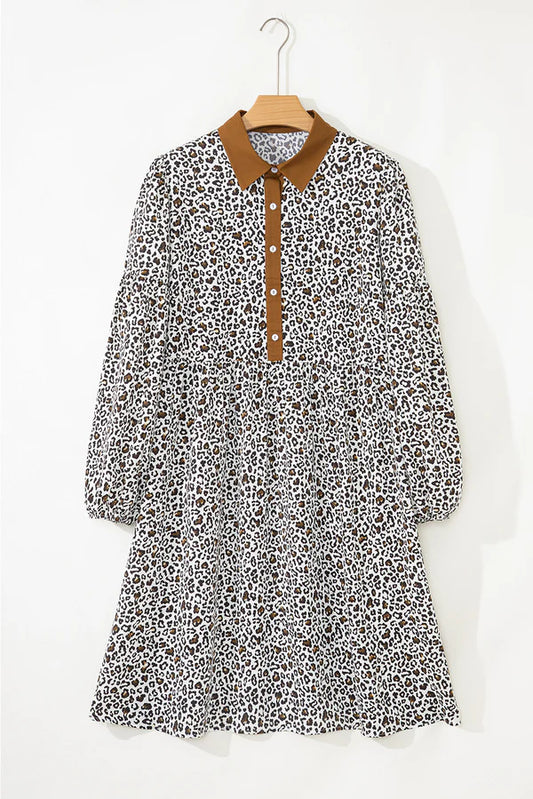 Khaki Leopard Plus Size Dress