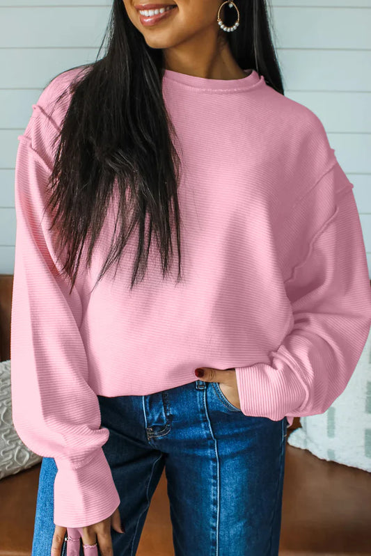 Pink Ribbed Pullover