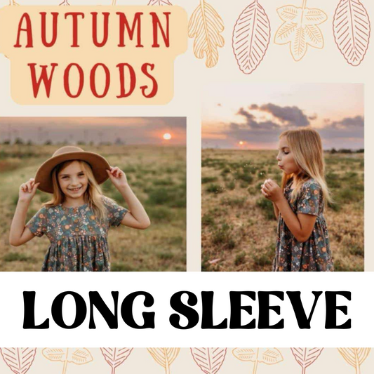 AUTUMN WOODS LONG SLEEVE KNIT TWIRL DRESS