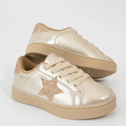 Girls' Sparkle Star Sneaker - Metallic Gold