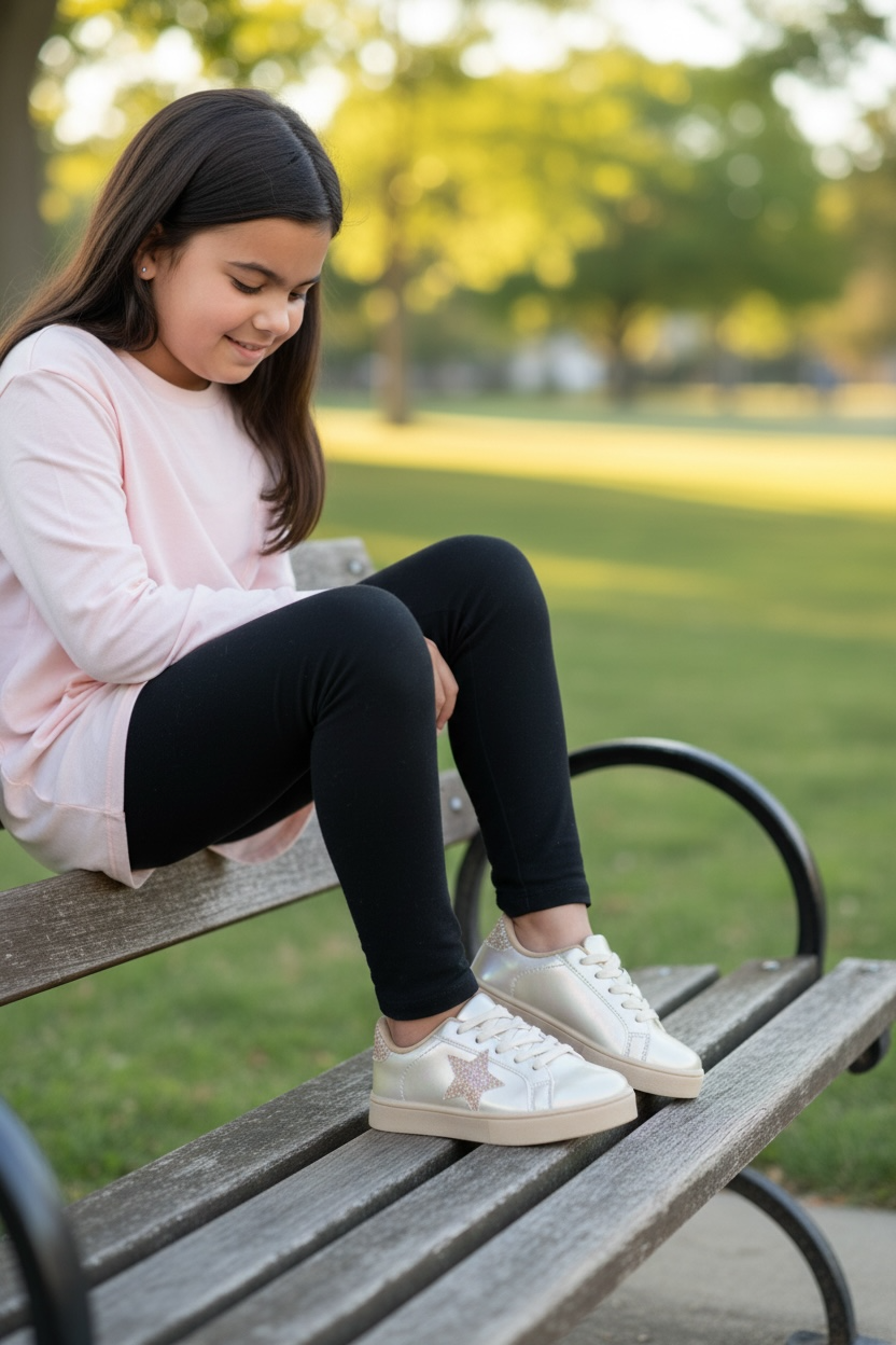 Girls' Sparkle Star Sneaker - Metallic Gold
