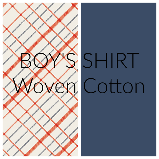 BOY'S SHIRT - BLUE & PLAID COLLARED DRESS SHIRT